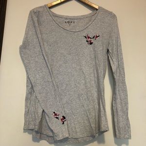 LOFT Embroidered long sleeve tee